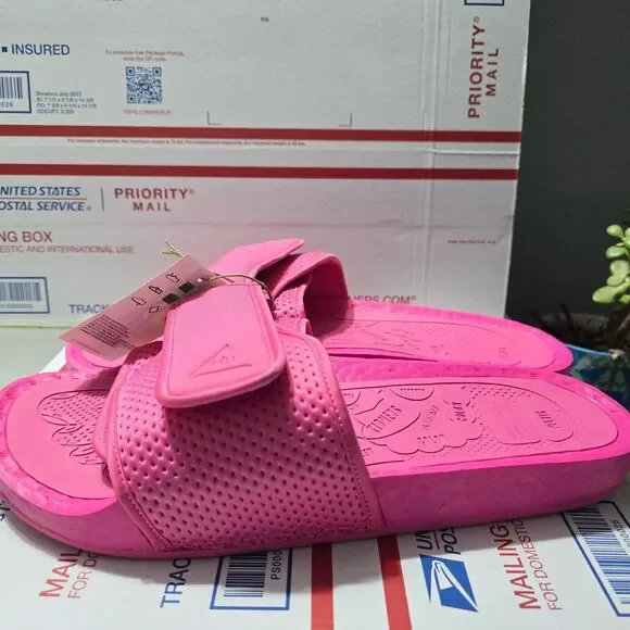 Adidas Pink Pharrell Hu Slides Sz 12 - Picture 4 of 5